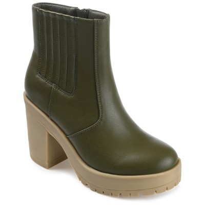 Journee Collection Women's Riplee Almond Toe Platform Ankle Booties
