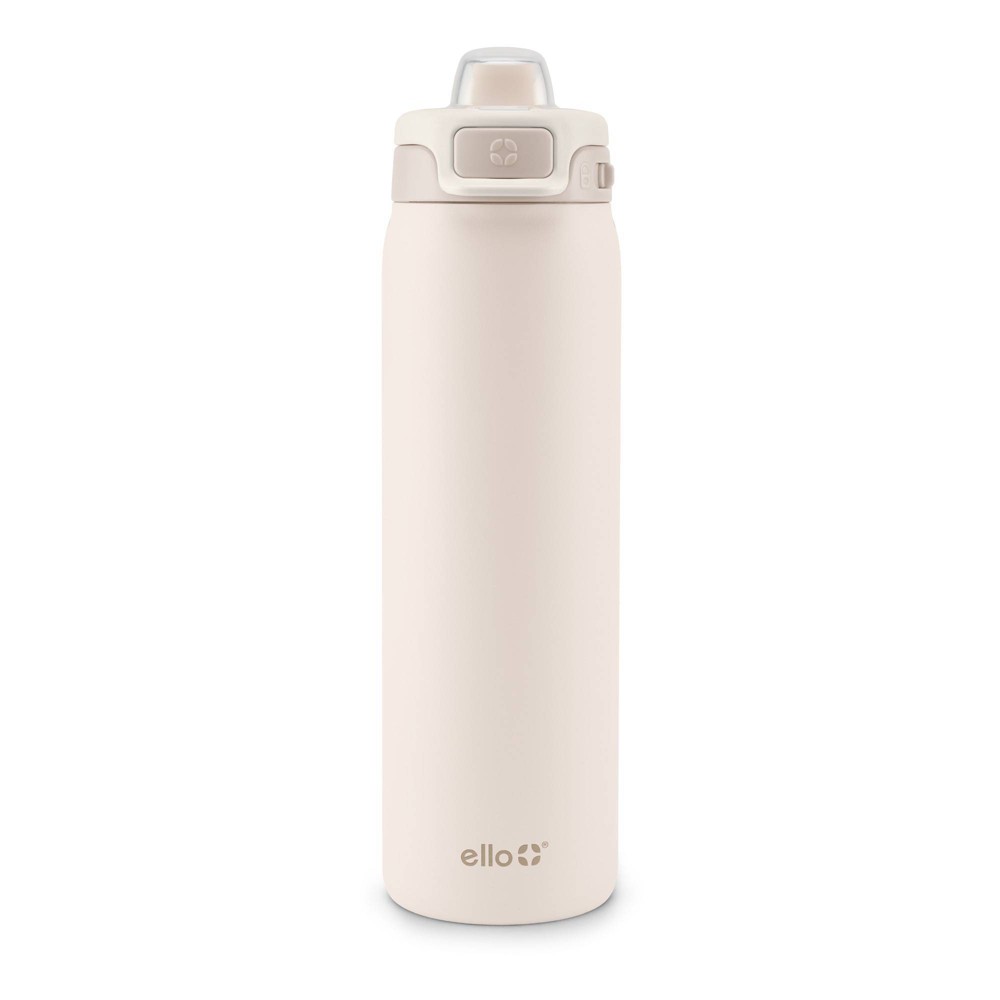 Photos - Glass Ello Pop and Fill 22oz Stainless Steel Water Bottle Tonal Cream: Vacuum-Insulated, Leakproof, Dishwasher-Safe, Handle