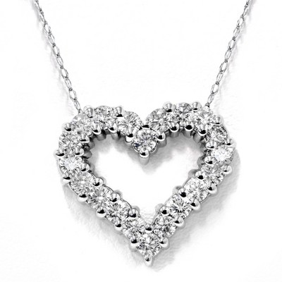 Pompeii3 1/2ct Diamond Heart Pendant 14K White Gold