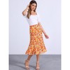 INSPIRE CHIC Women's Print Floral Peasant Elastic Waist A-Line Midi Skirts - 3 of 4