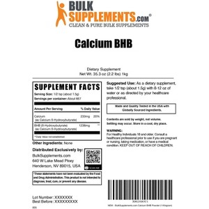 BulkSupplements BHB Beta-hydroxybutyrate (Calcium) Powder - 1 of 4