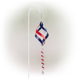 38" Metal Wind Spinner with Shepherds Hook Red/Blue/White - Alpine Corporation - 1 of 4
