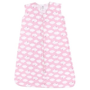 Luvable Friends Baby Girls Sleeveless Jersey Cotton Sleeping Bag, Sack, Blanket, Girls Clouds Jersey - 1 of 1