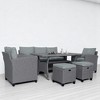 Mshliw 6-Piece Outdoor Rattan Wicker Patio Set - Sofa, Chairs, Stools, and Table, Weather-Resistant, Cushions Included - 2 of 4