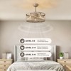 Ludomide 20'' Industrial Caged Ceiling Fan with Remote Control and Lights - Rustic Farmhouse Chandelier Design - 3 of 4