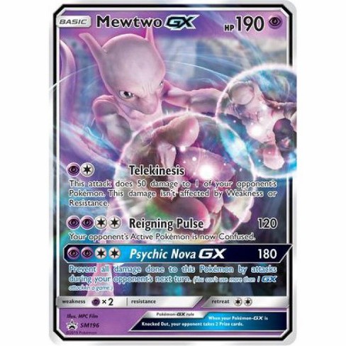 Pokemon Sun And Moon Detective Pikachu Promo Ultra Rare Holo Mewtwo Gx Sm196