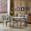 MAYEERTY Set of 4 French Country Dining Chairs, Cane Backrest Upholstered Seat Fluted Legs Rubberwood Frame, Kitchen Dining Room - 3 of 4