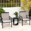 Tangkula Patio Chairs Set of 4 Dining Chairs w/ Curved Backrest Long Armrest Breathable Fabric - 3 of 4