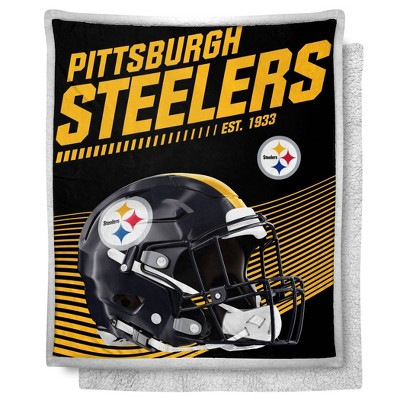 NFL Pittsburgh Steelers New School Mink Sherpa Throw Blanket