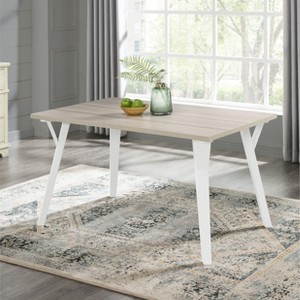 NicBex Dining Room Table for 4 Morden 55" Rectangle Dining Table Counter Height Table with 4 Legs for Kitchen, White - 1 of 4