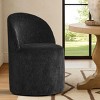 Rolling Barrel Dining Chair, Modern Armless Upholstered Accent Chair with Casters for Kitchen, Home Office, or Dining Room-Maison Boucle - 2 of 4