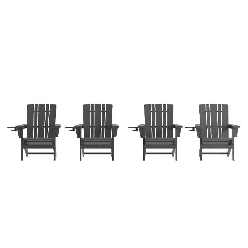 Flash Furniture Halifax Adirondack Chair with Cup Holder, Weather Resistant HDPE Adirondack Chair, 1 of 13