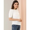 Allegra K Women's Frilled Round Neck Short Sleeve Summer Blouses - 4 of 4