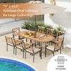 Tangkula 79" Patio Dining Table w/ Umbrella Hole Acacia Wood Tabletop & Sturdy Metal Legs - 4 of 4