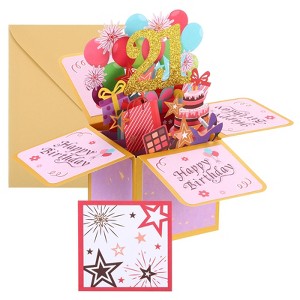 Unique Bargains Thickened Paper 3D Funny Women Gift Greeting Card - 1 of 4