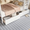 Twin Over Twin Bunk Bed with 2 Drawers, Convertible into 2 Twin Beds, Rubber Wood Bed Frame with Ladder and Safety Guardrails - ModernLuxe - 4 of 4