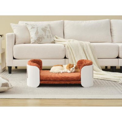Lyngins Elevated Cat and Dog Sofa Bed with Removable Cover – Indoor/Outdoor Pet Sofa for Small Dogs and Medium Cats, Scandinavian Style Cat Couch Bed