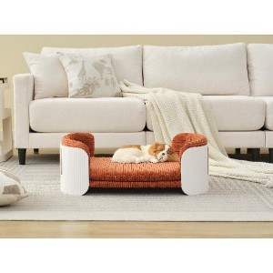 Lyngins Elevated Cat and Dog Sofa Bed with Removable Cover – Indoor/Outdoor Pet Sofa for Small Dogs and Medium Cats, Scandinavian Style Cat Couch Bed - 1 of 4
