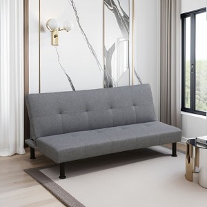 AndMakers 64 in. Linen Twin Size Sofa Bed - 1 of 4