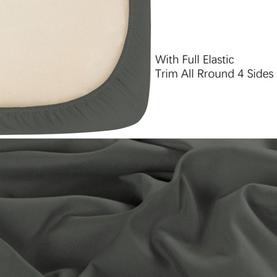 Black Brushed Microfiber Fitted Crib Sheet for Toddler Mattress