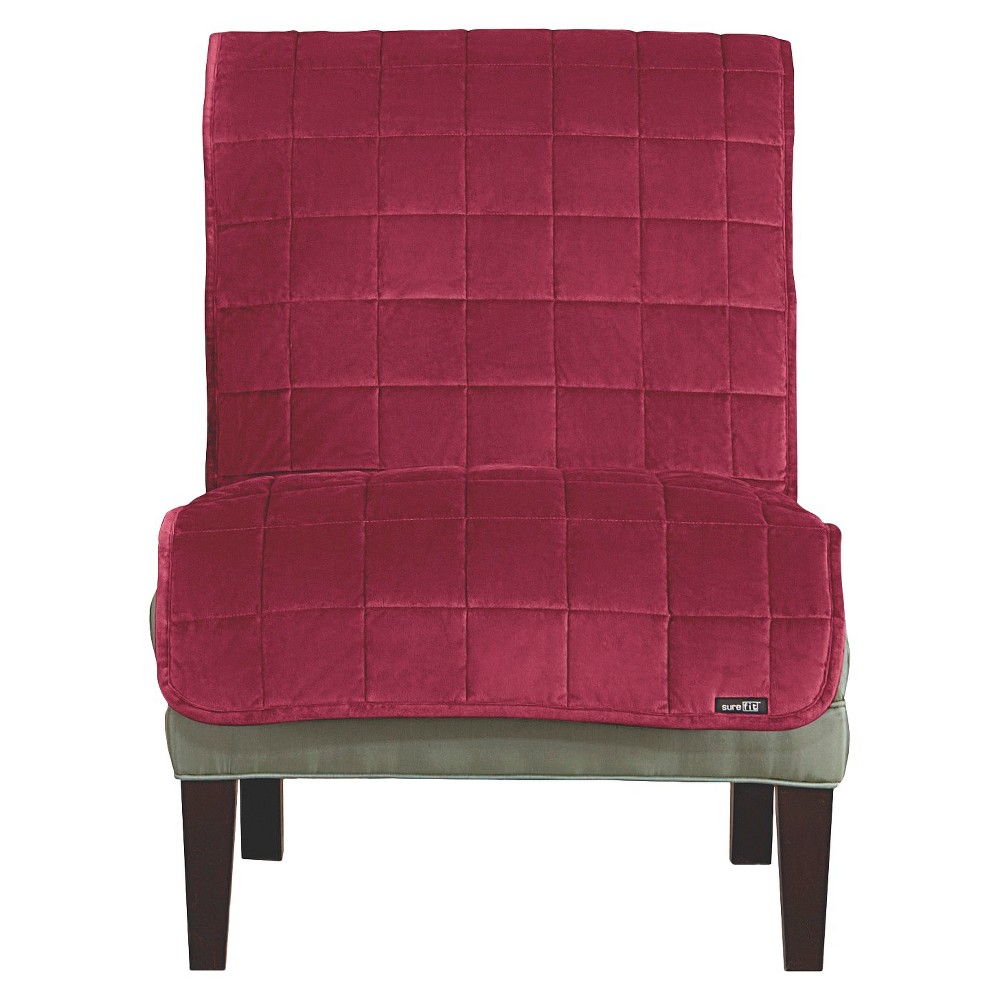 Photos - Furniture Cover Antimicrobial Quilted Armless Chair Furniture Protector Burgundy - Sure Fi