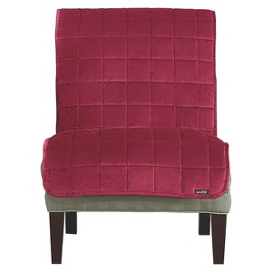 Furniture Friend Deluxe Comfort Quilted Armless Chair Furniture Protector Burgundy - Sure Fit, Red
