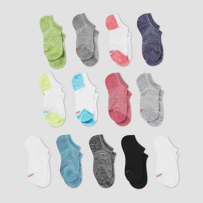 Hanes Girls' 20pk Super No Show Athletic Socks - Colors May Vary S