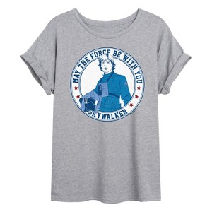 Women's - Star Wars - Luke Sykwalker Americana Oversized Graphic T-Shirt - 1 of 4