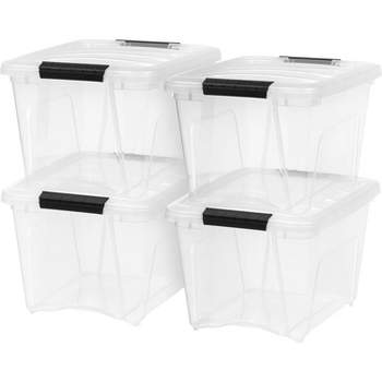 IRIS USA 3 Pack 144qt Large Clear View Plastic Storage Bin with Lid and  Secure Latching Buckles