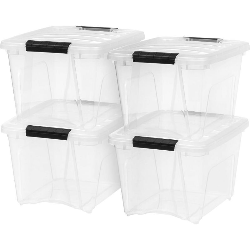 IRIS USA 19qt Plastic Storage Bin with Lid and Secure Latching Buckles, 1 of 9