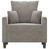 vidaXL Sofa Chair Light Gray 23.6 in. Velvet - 3 of 4