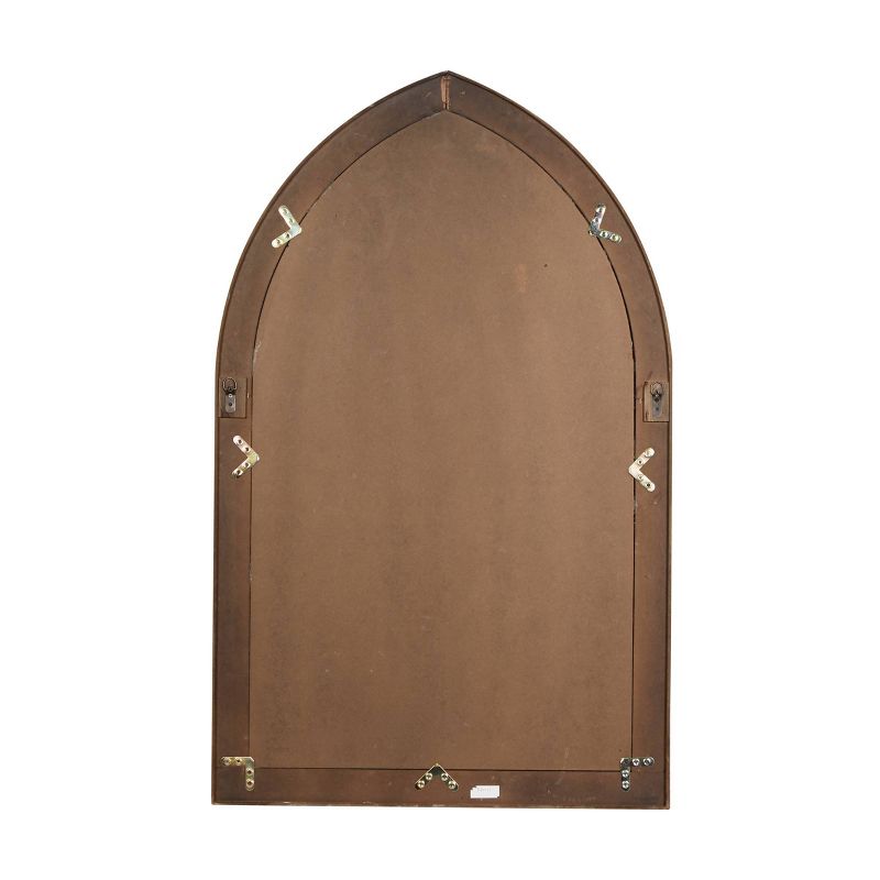 Wood Window Panes Inspired Wall Mirror with Arched Top and Distressing White/Brown - Olivia &#38; May, 4 of 7