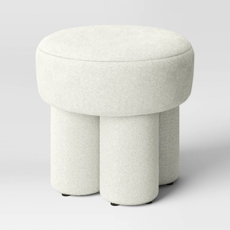 Boucle Fully Upholstered Accent Ottoman Stool - Threshold™, 1 of 5