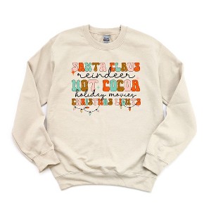 Simply Sage Market Women's Graphic Sweatshirt Santa Cocoa Christmas Lights - 1 of 2