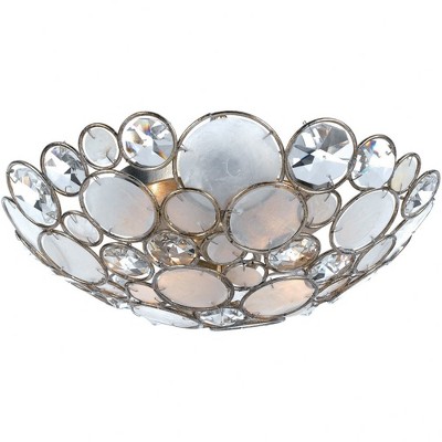 Crystorama Lighting Palla 3 - Light Flush Mount in  Antique Silver