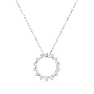 GILDED Women's Lab-Grown Diamond Pendant Necklace in 925 Sterling Silver or 14K Gold Plated | Dainty Pendant, Delicate Chain, Minimalist Jewelry - 1 of 4