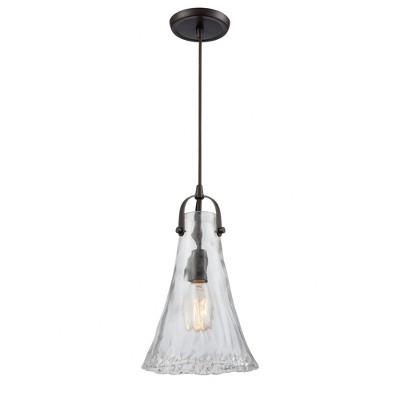 Elk Home Hand Formed Glass 1 - Light Pendant in  Oil Rubbed Bronze