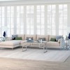 Metal Hollywood Satin Nickel and Gray Coffee Table with Glass Top - Henn&Hart - 4 of 4