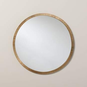 Antique Brass Round Wall Mirror - (two week lead time) - The Forest & Co.