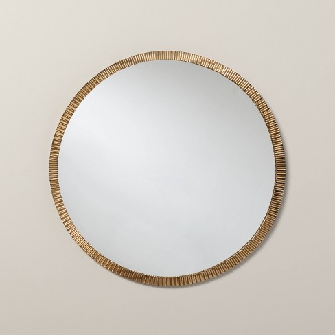 Antique Brass Round Mirror