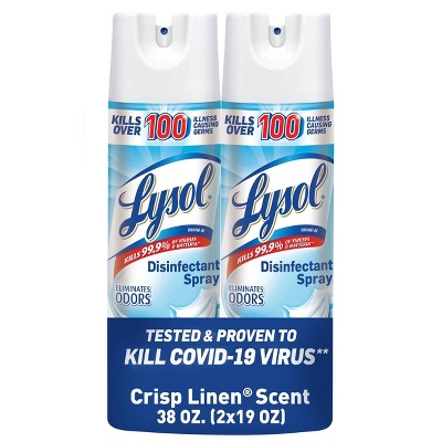 Lysol Crisp Linen Disinfectant Spray - 19 fl oz/2ct
