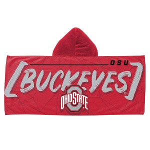 22"x51" NCAA Ohio State Buckeyes Hooded Youth Beach Towel - 1 of 3