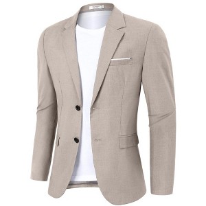 Men's Casual Blazer Sport Coat Two Button Lightweight Business Jackets - 1 of 4