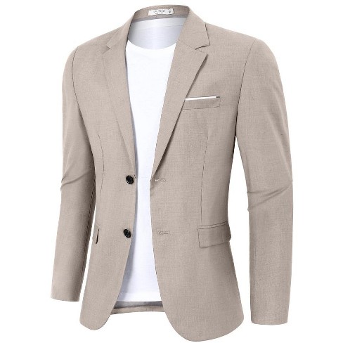 Men's Casual Blazer Sport Coat Two Button Lightweight Business Jackets 