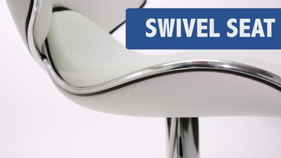 Yellow Vinyl Adjustable Swivel Barstool with Chrome Base