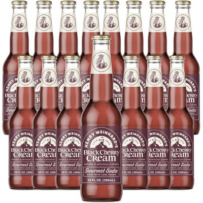 Henry Weinhard's Black Cherry Cream 15 Pack | 12oz Glass Bottles | Classic American Flavor | Premium Craft Soda