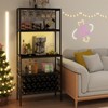 Tangkula 3-Tier Wine Rack Coffee Bar Station w/Power Outlets Hooks Glass Holders - 4 of 4