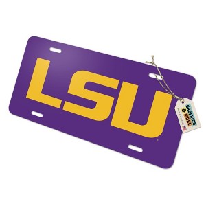 Graphics and More LSU Logo on Purple Novelty Metal Vanity Tag License Plate - 1 of 4