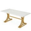 Resenkos Computer Desk, Office Desk, Study Desk,63" Modern Executive Computer Desk with Faux Marble Tabletop,Gray - 2 of 2