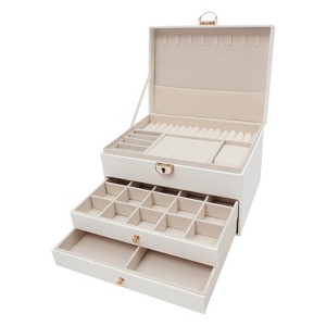 YIYIBYUS Watch Box Case for Men Women, Mens Jewelry Organizer Watch Holder, PU Watch Storage Box with Pillow - 1 of 4